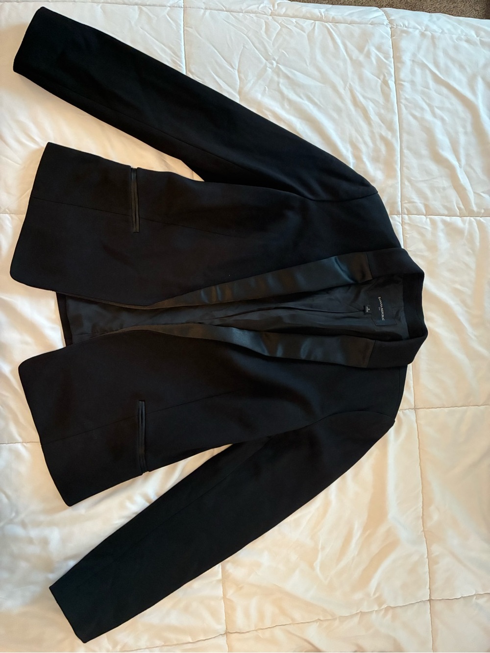 Banana Republic Black Satin-Trim Blazer